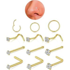 Nose Rings and Studs Set for Men and Women Hypoallergenic 316L Stainless Steel